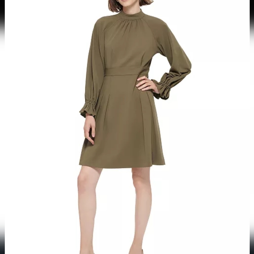 Calvin Klein Khaki Long Sleeve Dress